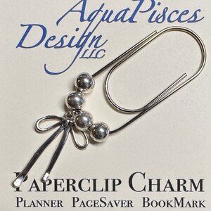 Paperclip Charm - Planner Accessory, Pagesaver, Bookmark